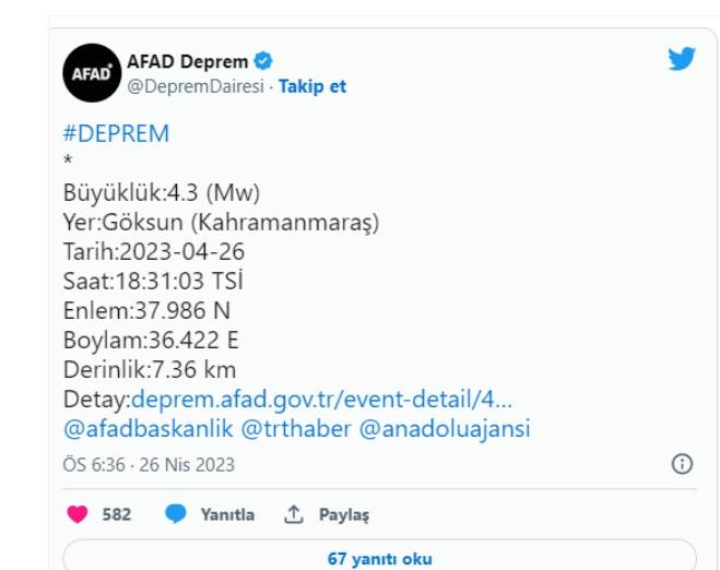 Son dakika! Kahramanmaraş'ta korkutan deprem 1