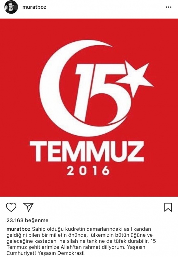 Ünlüler '15 Temmuz'u unutmadı 10