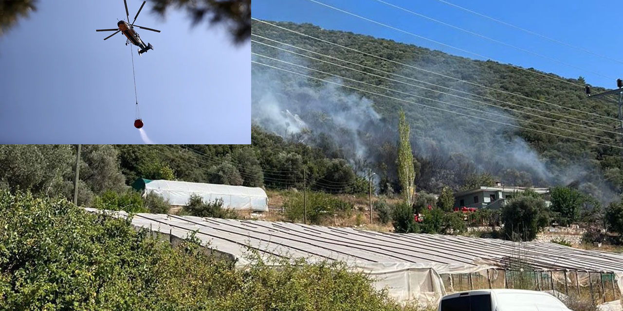 Antalya Kaş'ta yerleşim yerine yakın alanda yangın çıktı!
