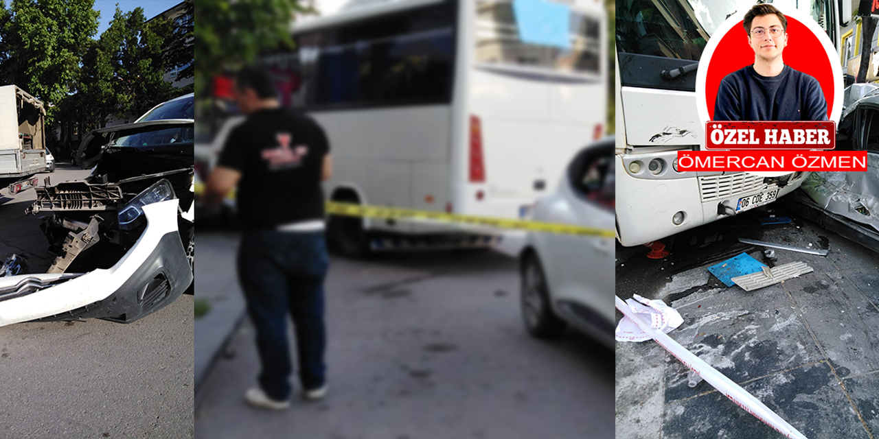 Ankara Dikmen'de feci kaza: Freni patlayan minibüs araçların arasına daldı!