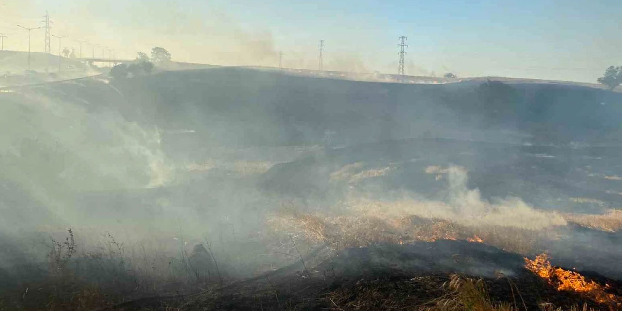 İstanbul-Edirne yolu dumanlara büründü: 100 dönüm arazi yandı