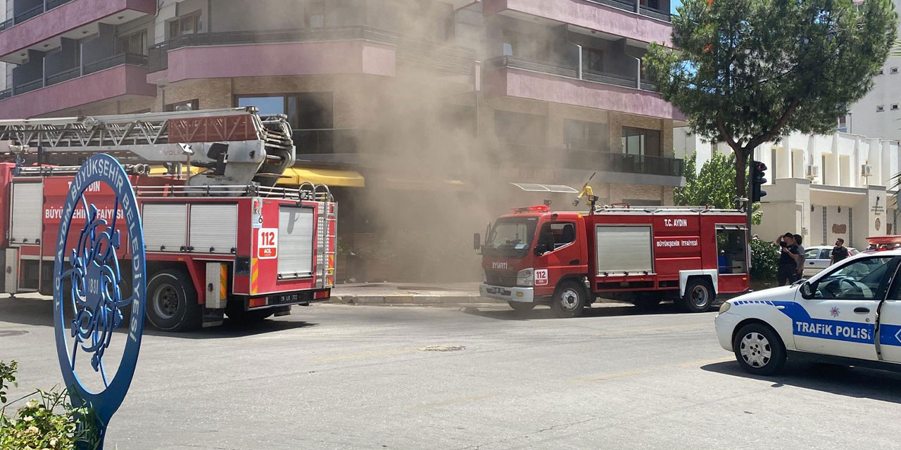 Nazilli’de bir otelde yangın çıktı: Yangında hasar meydana geldi