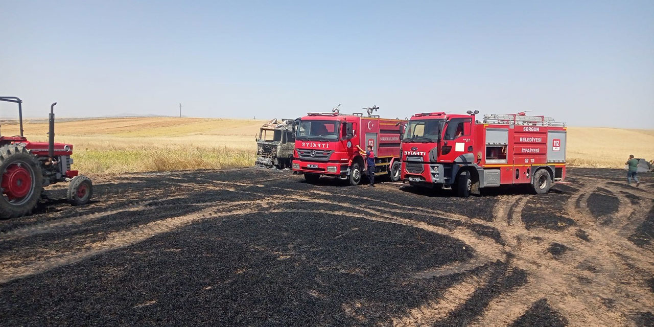 Yozgat Sorgun’da 200 dekar ekili tarım arazisi küle döndü