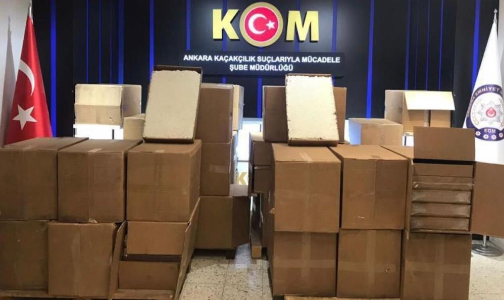 Ankara'da kaçak sigara operasyonu: 51 bin 300 paket bandrolsüz sigara ele geçirildi