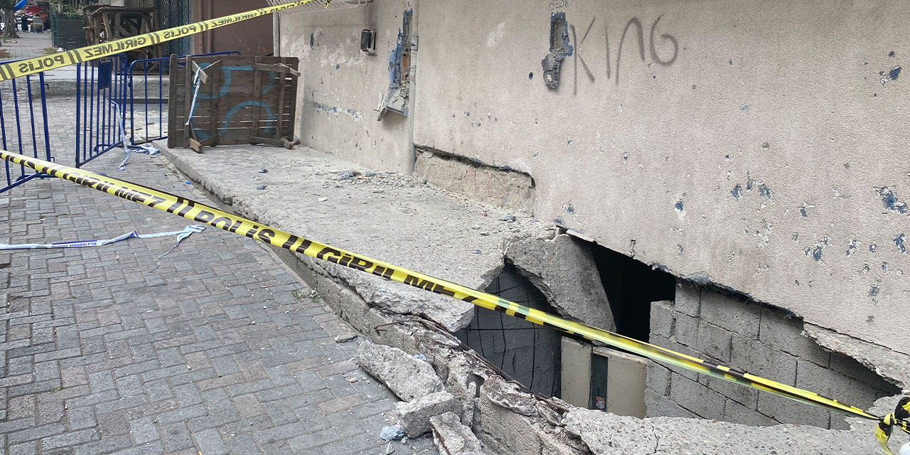 İstanbul’da bir binanın zemini çöktü!