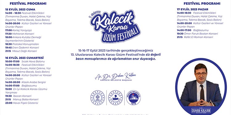 13. Uluslararası Kalecik Karası Üzüm Festivali başlıyor