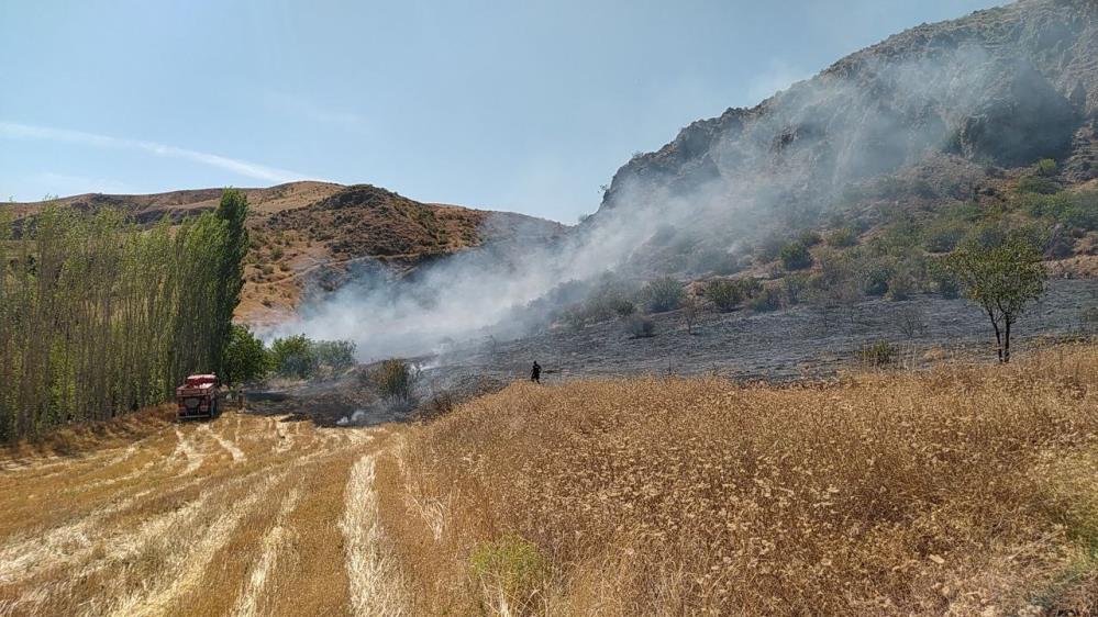 Çorum'da anız yangını!