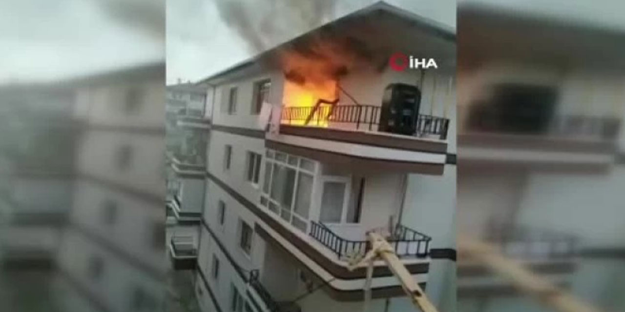 Ankara'da bir apartmanda yangın çıktı!