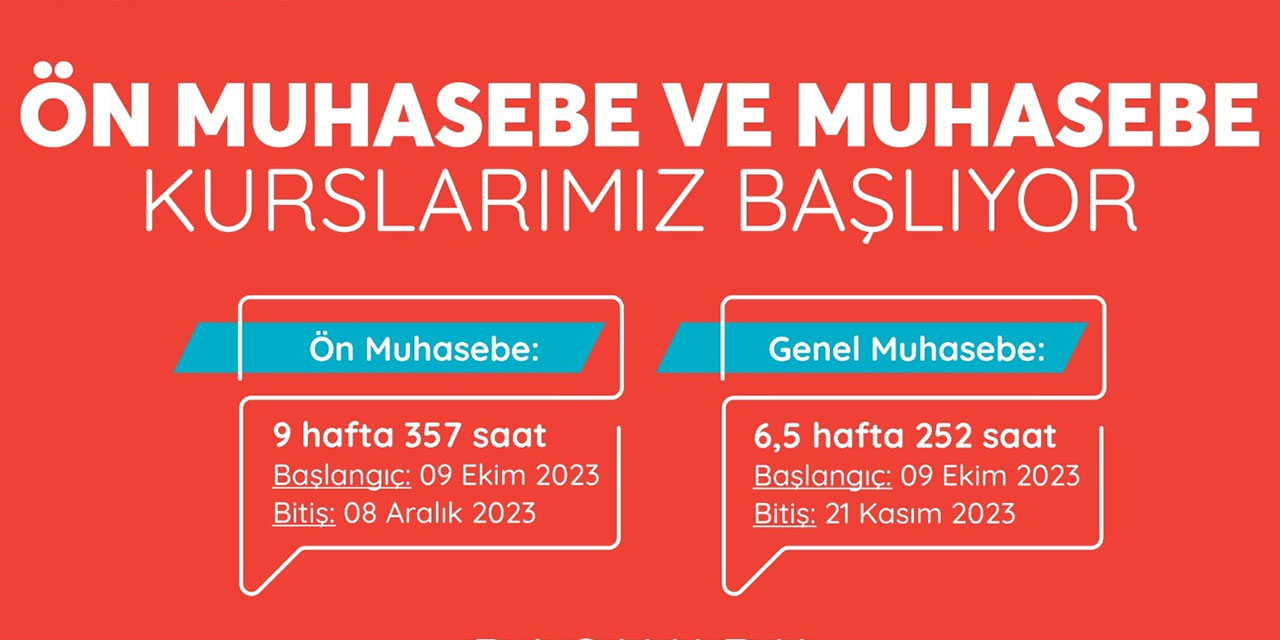 Büyükşehir’in muhasebe eğitimleri için başvurular alınıyor