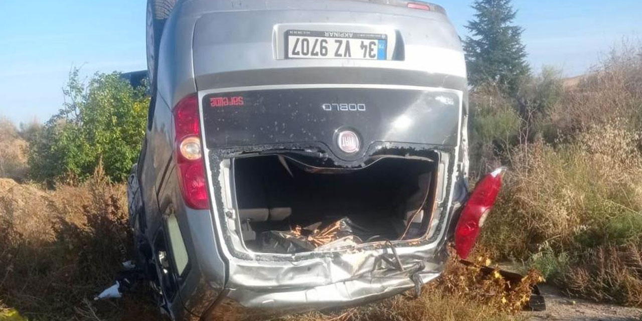 Kırıkkale'de araç şarampole devrildi