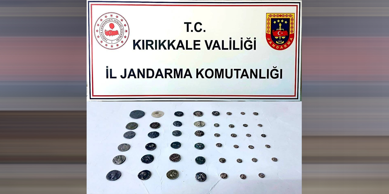 Kırıkkale'de jandarma ekipleri tarafından tarihi sikkeler ele geçirildi