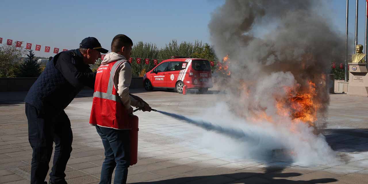 Gölbaşı personeli yangın eğitiminden geçti