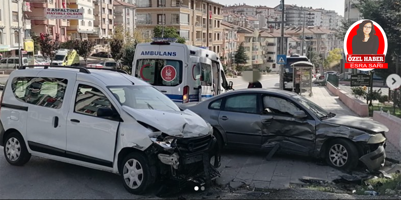 Ankara Keçiören'de trafik kazası:2 yaralı!