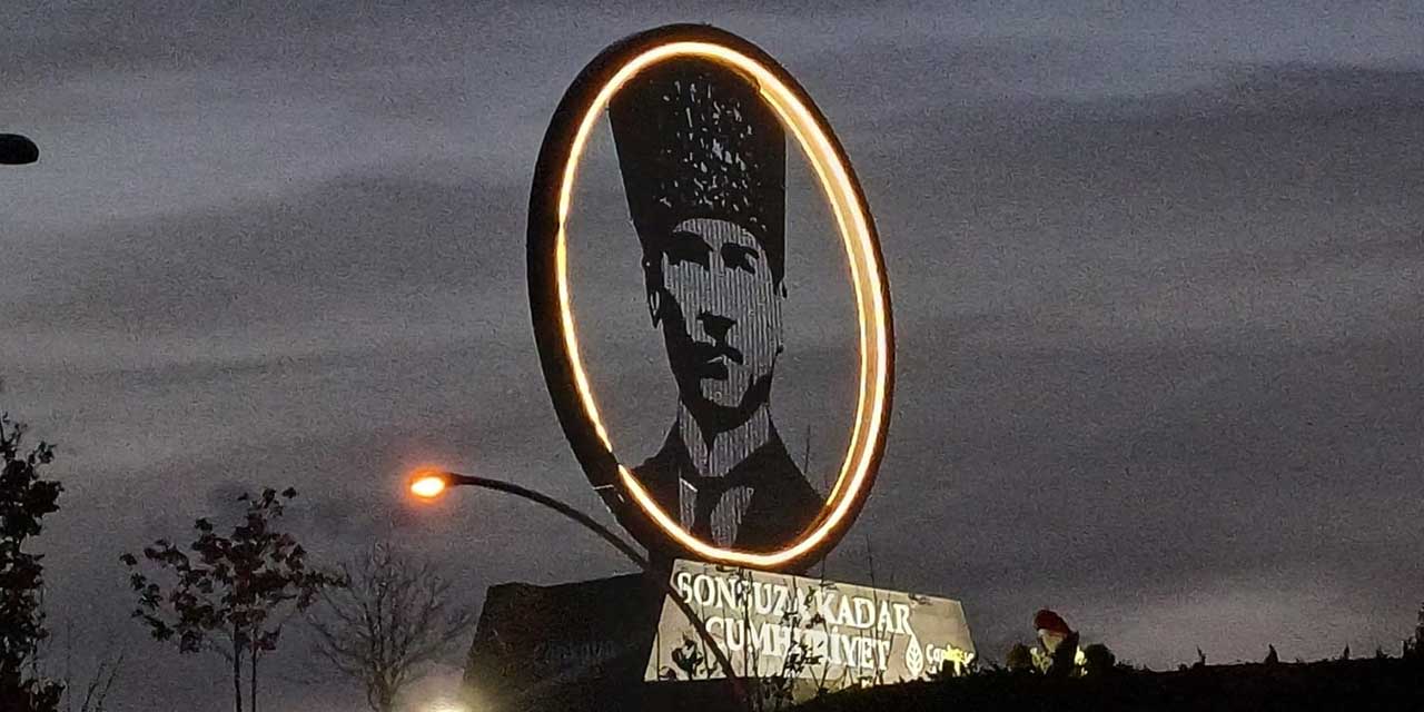 Çankaya Belediyesi, çelikten 10 metrelik Atatürk anıtı yaptı