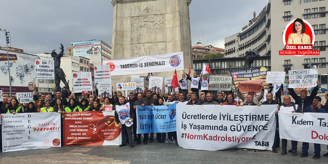Ankara'da taşeron işçileri eylem yaptı