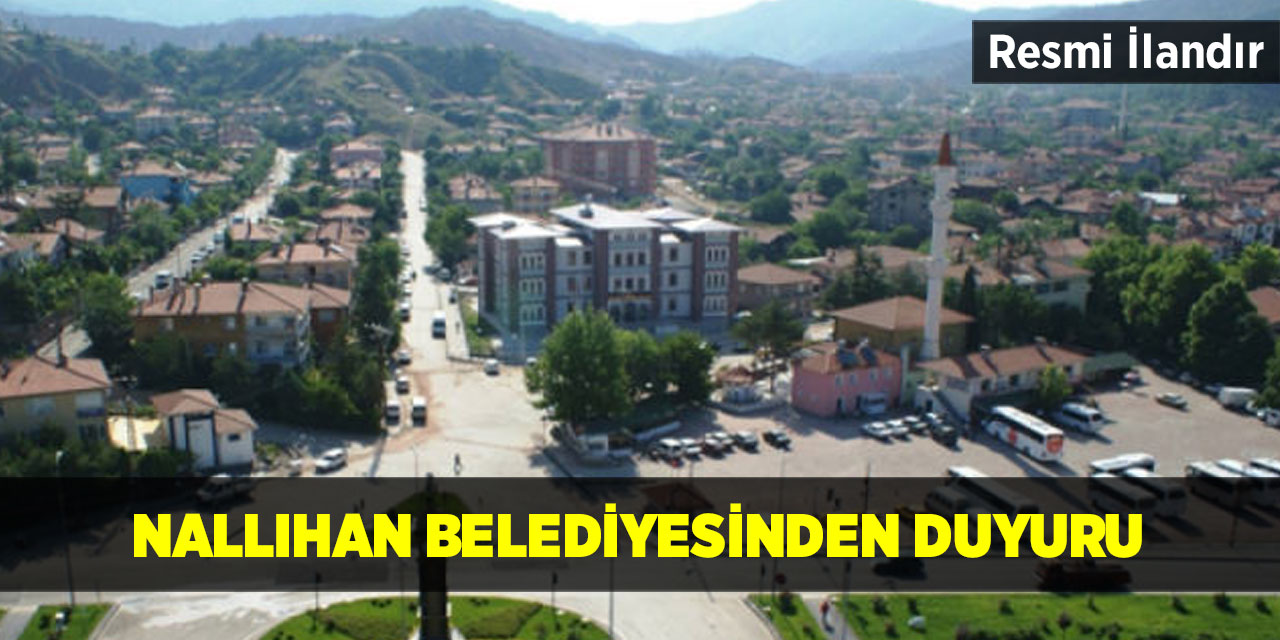 Nallıhan Belediyesinden Duyuru