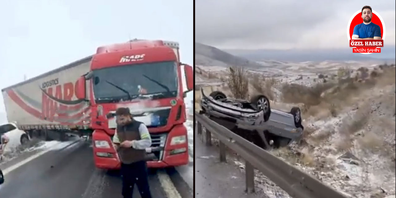 Ankara'ya kar geldi trafik kazaları arttı!