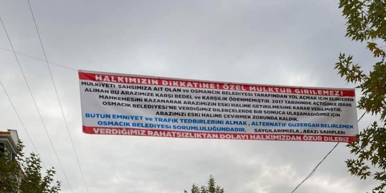 Çorum'da özel mülkü üzerine yapılan yolu trafiğe kapattı!