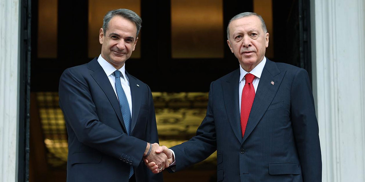 Cumhurbaşkanı Erdoğan ile Miçotakis bir araya geldi