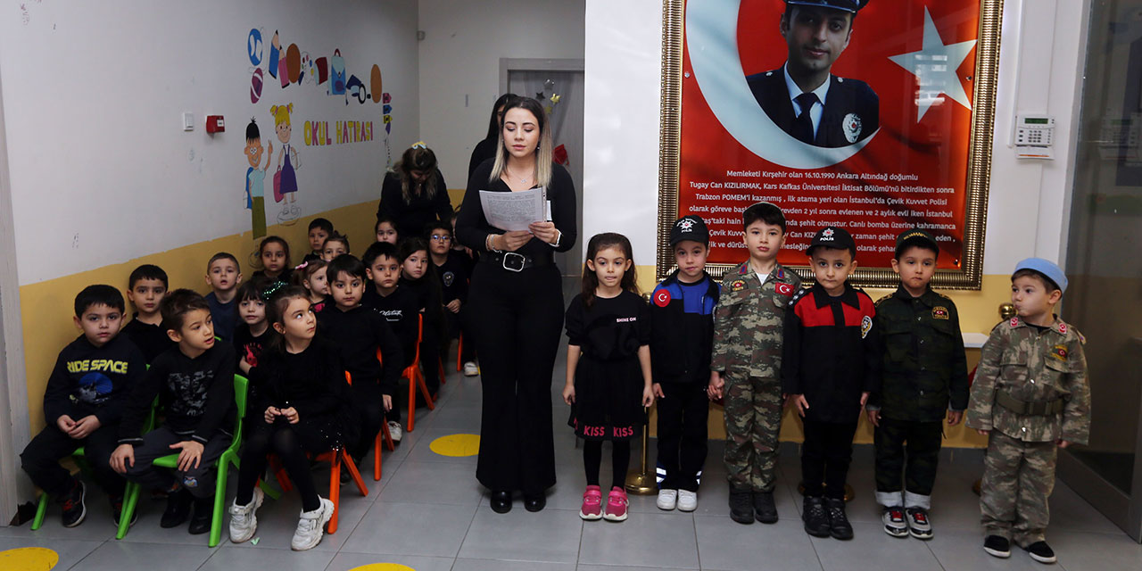 Tugay Can Kızılırmak ölümünün 7'nci yılında Yenimahalle Şehit Polis Tugay Can Kızılırmak Kreş ve Gündüz Bakımevinde anıldı