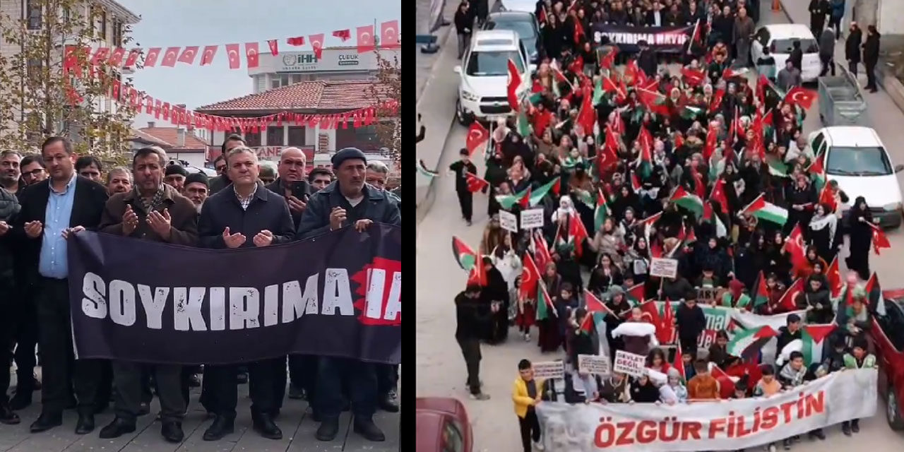 Çubuk Belediye Başkanı Demirbaş, Filistin için yapılan yürüyüşe katıldı