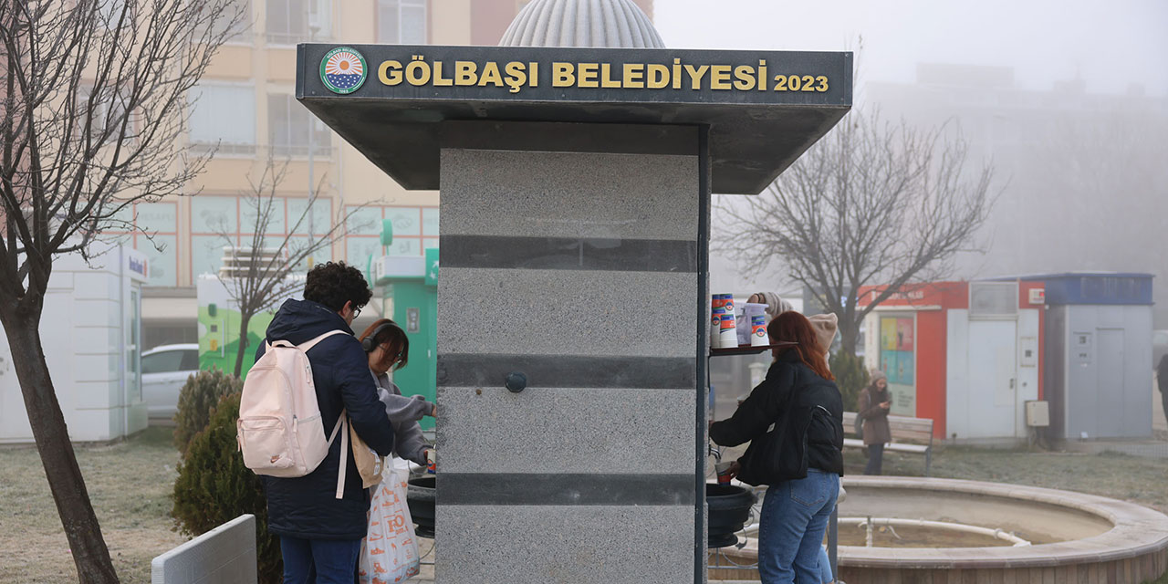 Gölbaşı'nda 'ikram çeşmesi'ne yoğun ilgi