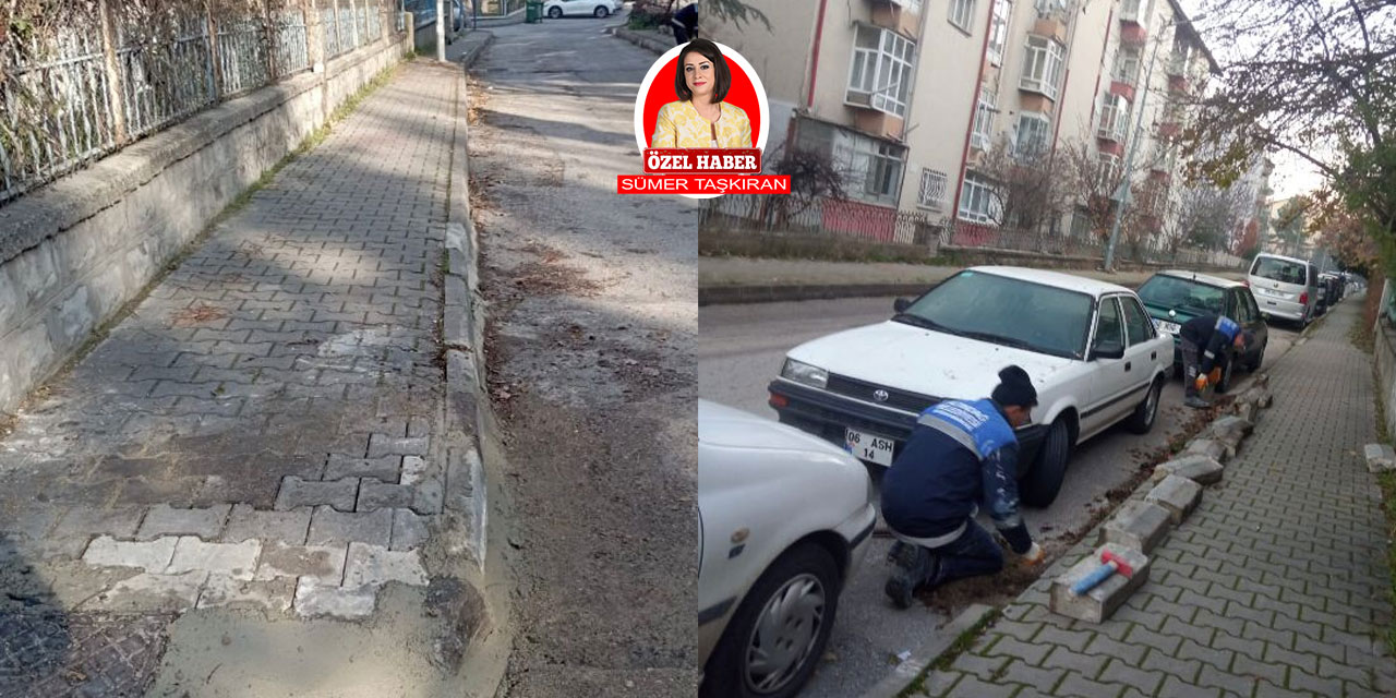 Altındağ Belediyesi, Aydınlıkevler'de yılbaşı öncesi kaldırım çalışması başlattı