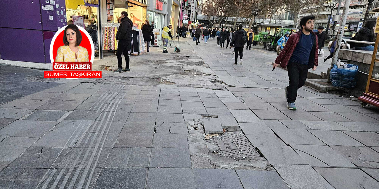 Ankara'nın merkezindeki Kızılay'da bulunan kırık kaldırımlar vatandaşın çilesi oldu