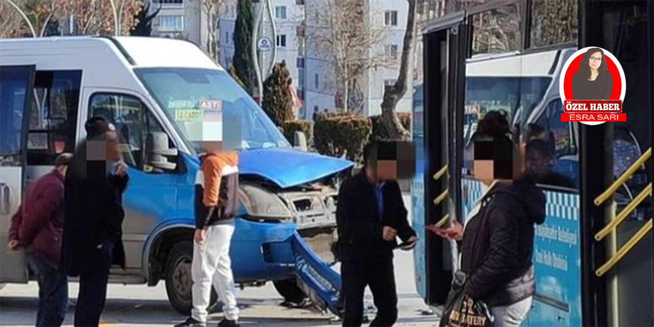 Sincan'da minibüs halk otobüsüne çarptı!