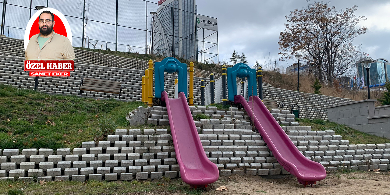 Çankaya Belediyesi Eczacılar Anıt Parkı’ndaki çocuk oyun alanı tehlikeye davetiye çıkarıyor