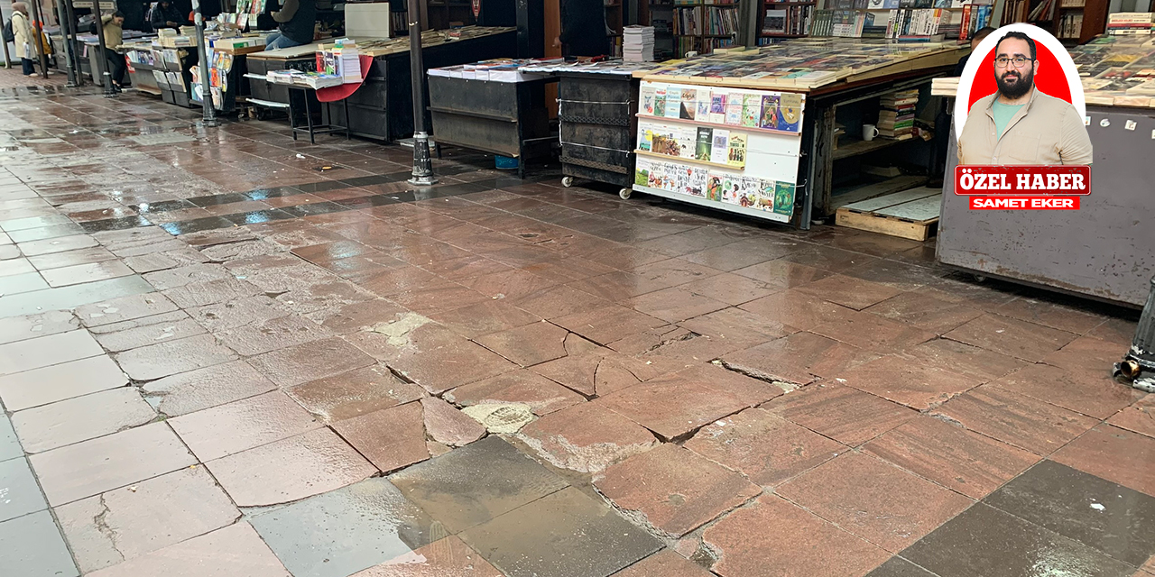Çankaya Belediyesine bağlı Olgunlar Sokak ve Kitapçılar Çarşısı’nın kaldırımları ve bankları bakımsızlıktan yıkılıyor