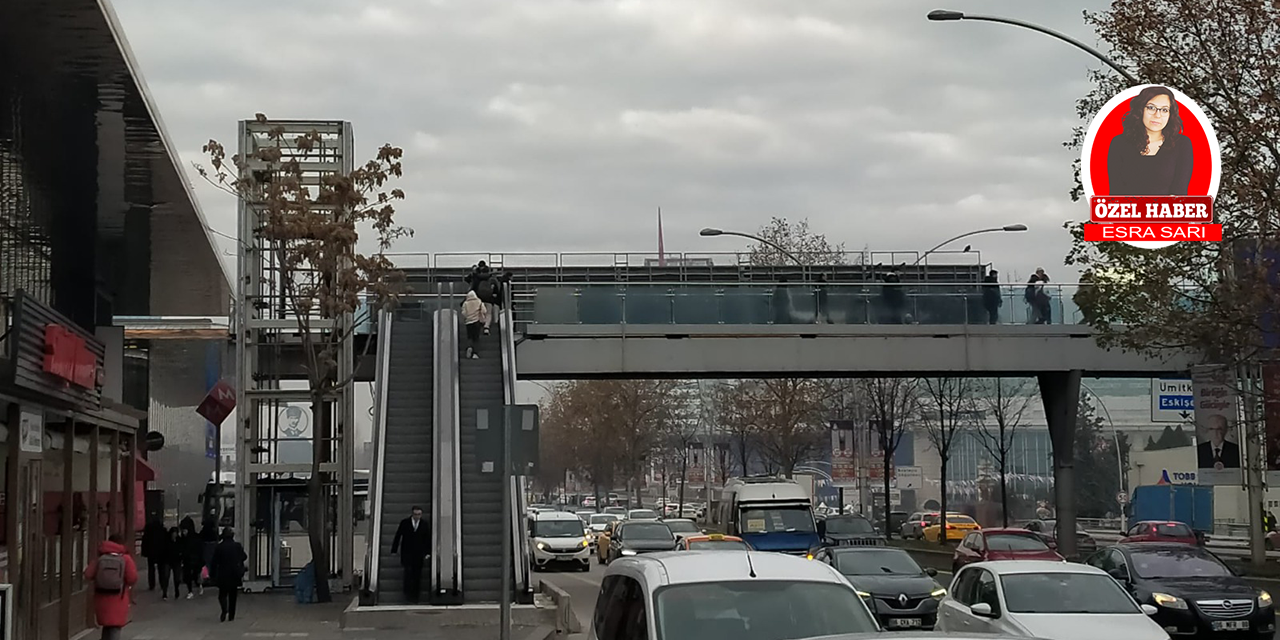 Ankara Söğütözü metro çıkışında bir ay önce yapılan yürüyen merdivenler durdu, vatandaşın hevesi ise kursağında kaldı