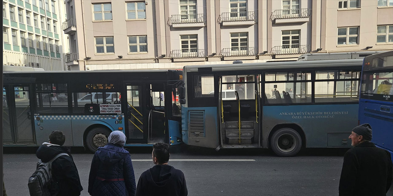 Ankara Ulus'ta otobüs kazası!