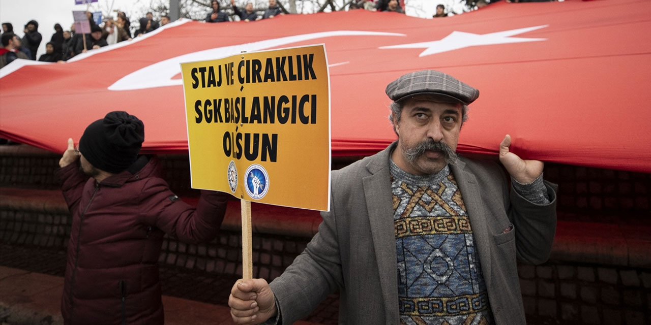 Staj ve Çıraklık Sigortası Mağdurları, Ankara'da miting düzenledi: "Staj ve çıraklık SGK başlangıcı olsun"