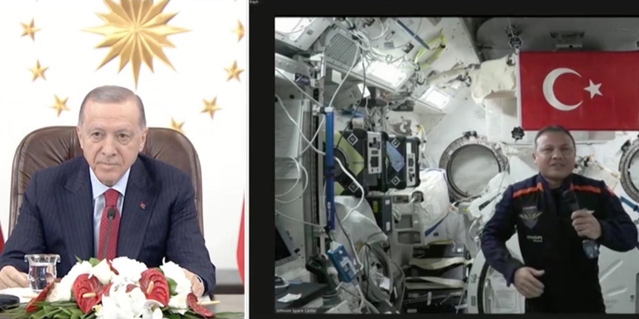 Cumhurbaşkanı Erdoğan Türk astronot ile görüştü