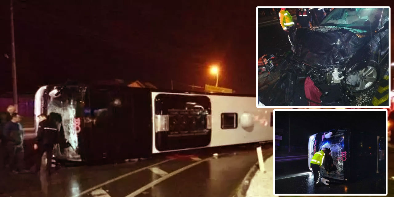 Balıkesir'de yolcu otobüsü yan yattı: Ölü ve yaralılar var!