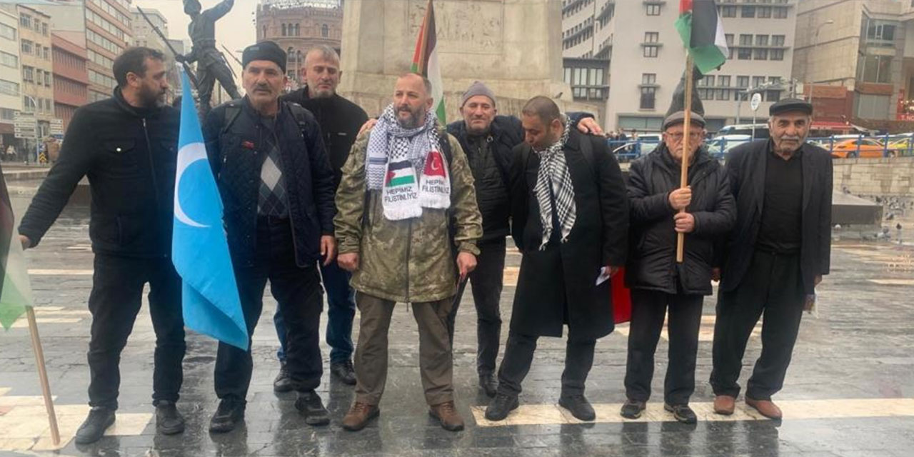 İsrail'i protesto edip Ankara'ya yürüdüler!