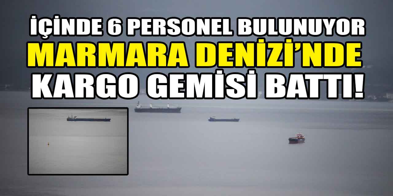 Marmara Denizi'nde kargo gemisi battı