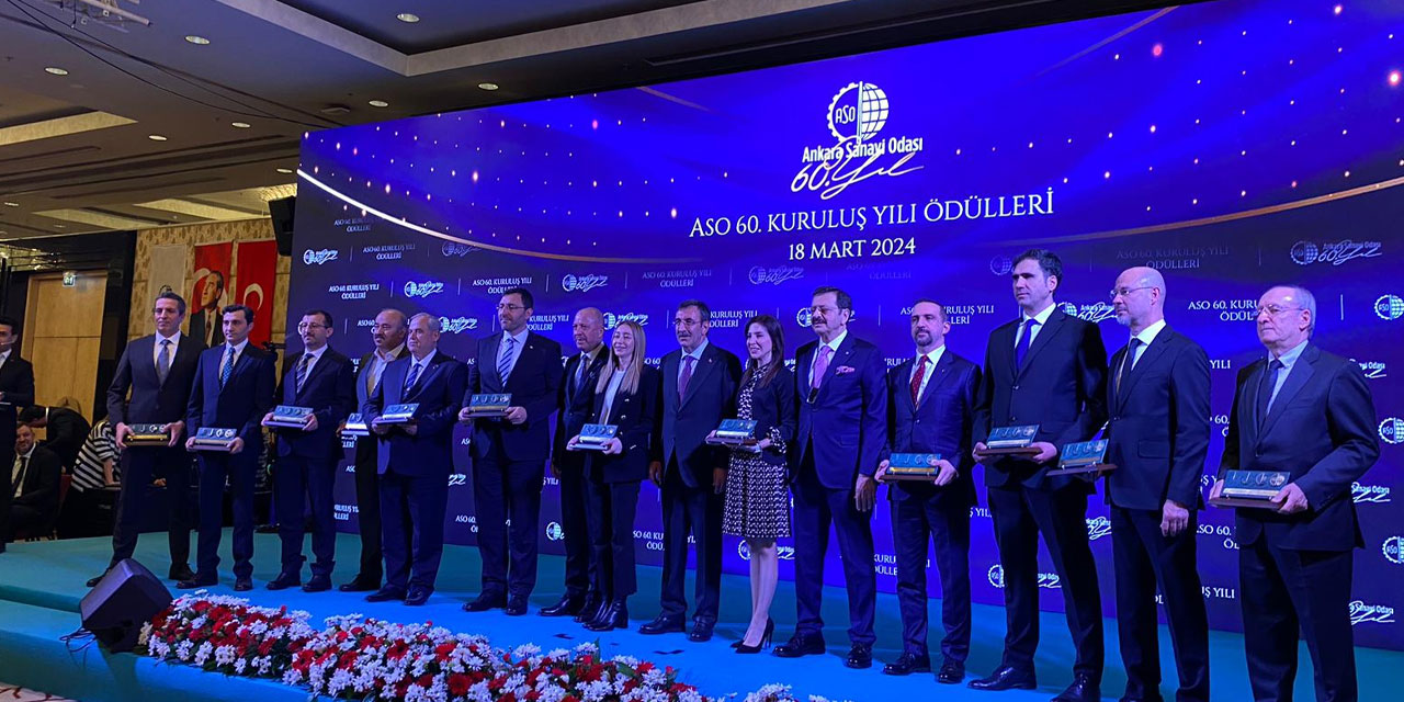 ASO'nun 60’ıncı Kuruluş Yılı Ödülleri töreni, Cumhurbaşkanı Yardımcısı Yılmaz'ın katılımıyla gerçekleştirildi