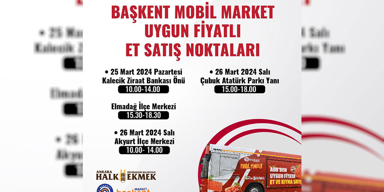 Uygun fiyatlı et satışları: Başkent Mobil Market'le devam ediyor!