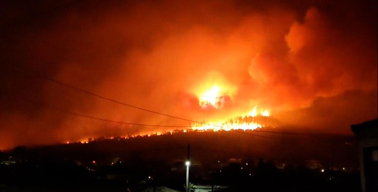 Yunanistan'da orman yangını