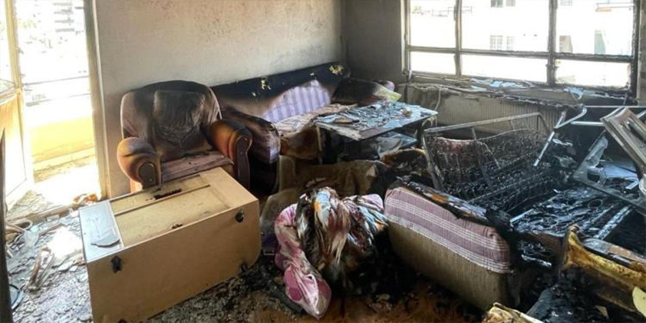 Ankara Mamak'ta bir kiracı tahliye kararına sinirlenip oturduğu evi yaktı!