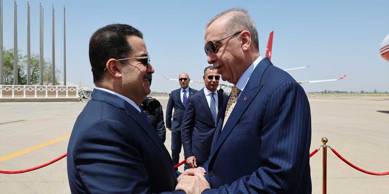 Cumhurbaşkanı Erdoğan Irak'ta: Erbil sokaklarında Türk bayrakları...