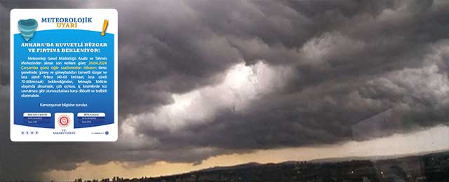 Ankara Valiliği uyarıyı yaptı: Fırtına geliyor!
