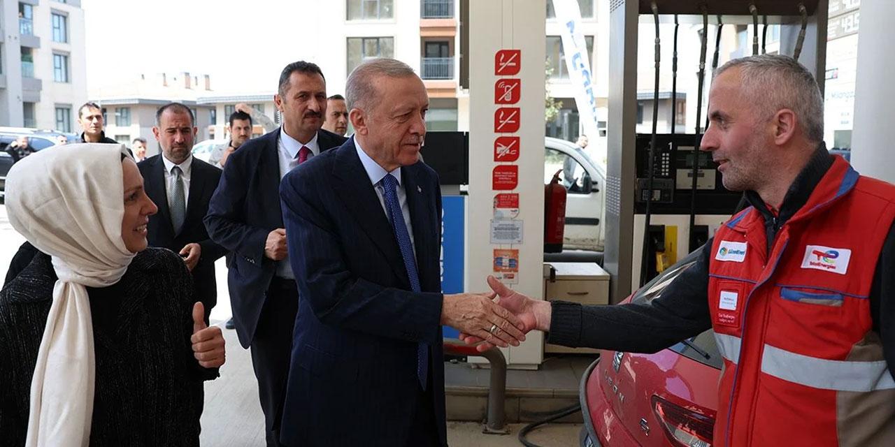 Erdoğan'dan akaryakıt istasyonu çalışanlarına sürpriz ziyaret
