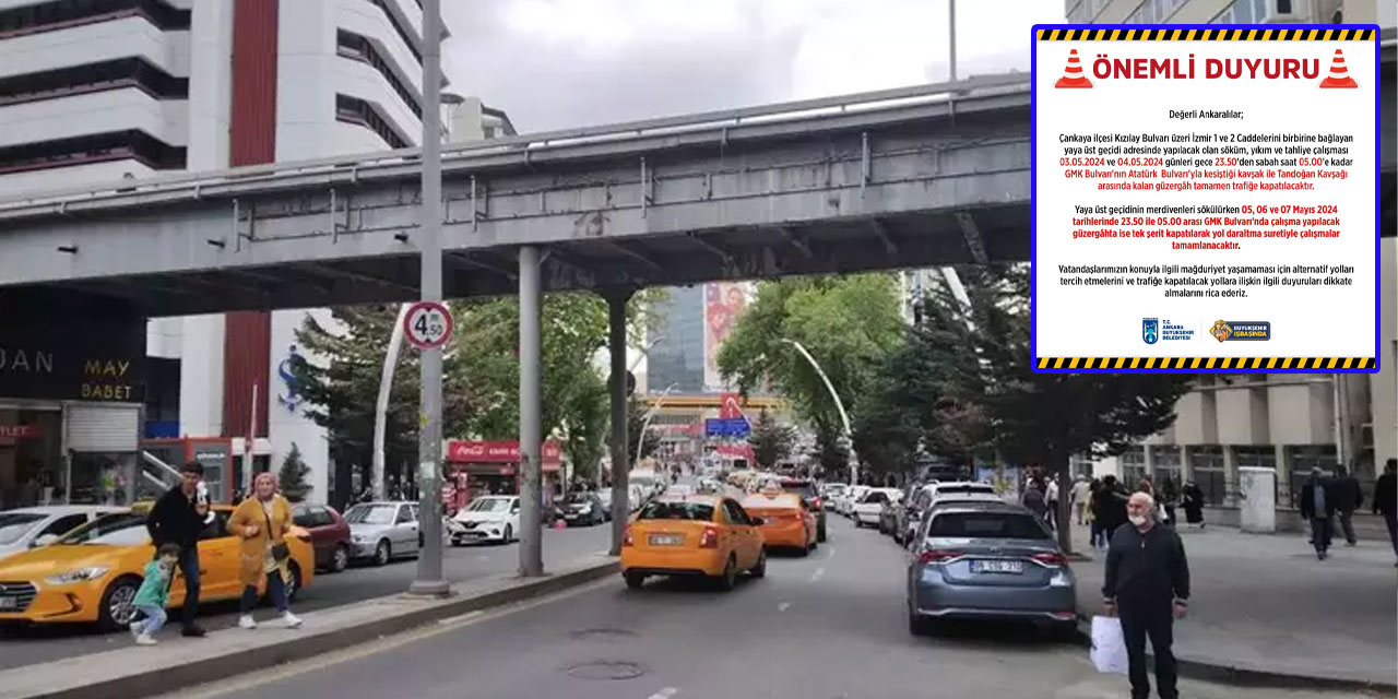 Ankara Büyükşehir Belediyesinden önemli açıklama: Çalışma sebebiyle o yollar trafiğe kapalı olacak