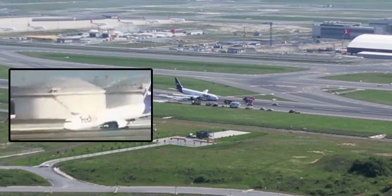 İstanbul Havalimanı'nda uçak gövdesi üzerine indi!