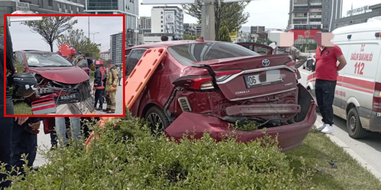 Etimesgut'ta peş peşe trafik kazaları! Araçlar hurdaya döndü!