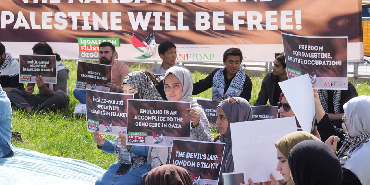 Ankara'da Nekbe için oturma eylemi düzenlendi: Nekbe bitecek, Filistin özgür olacak