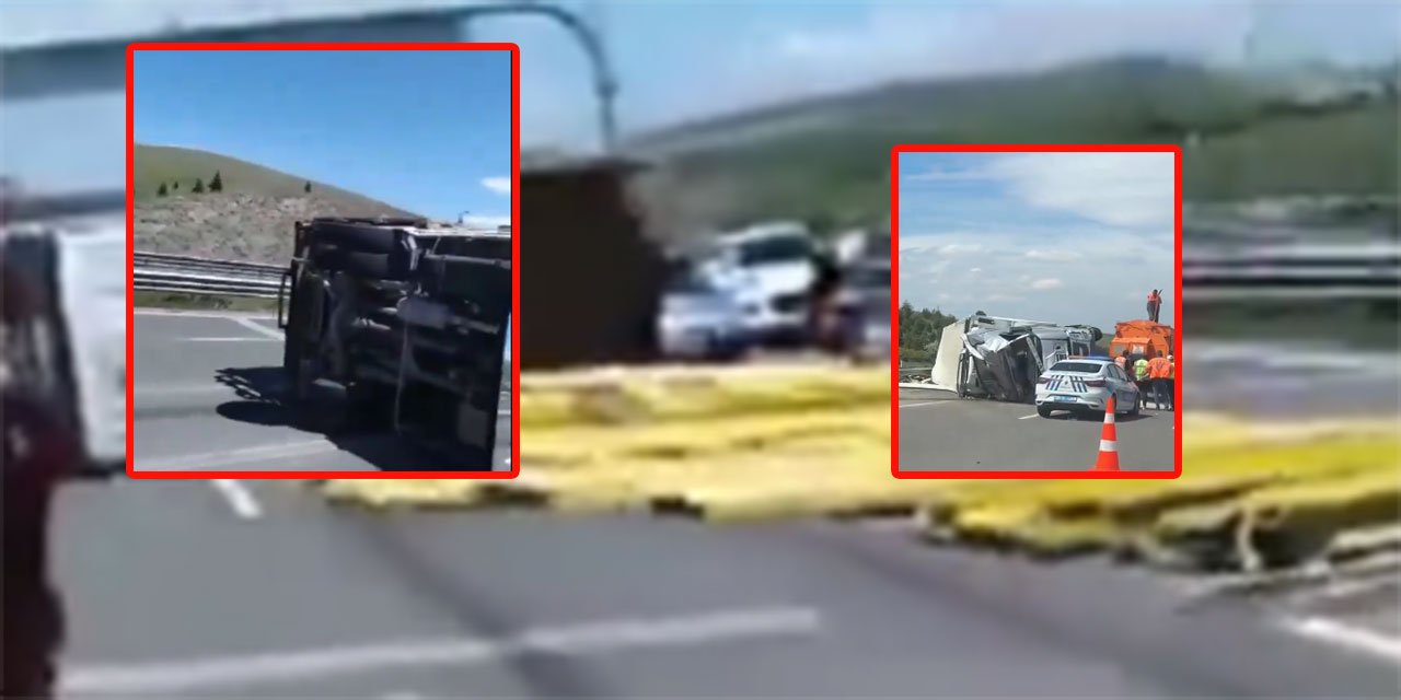 Ankara'da kamyonet ve TIR  devrildi!